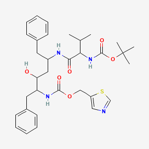 molecular formula C₃₃H₄₄N₄O₆S B1141865 tert-butyl N-[1-[[4-hydroxy-1,6-diphenyl-5-(1,3-thiazol-5-ylmethoxycarbonylamino)hexan-2-yl]amino]-3-methyl-1-oxobutan-2-yl]carbamate CAS No. 165315-96-8