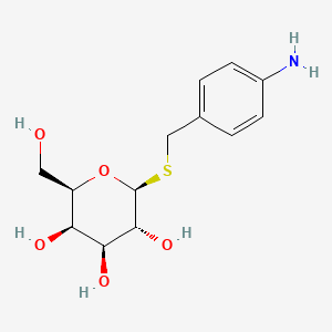 molecular formula C13H19NO5S B1141870 1-(4-Aminobenzylthio)-beta-D galactopyranose CAS No. 35785-20-7