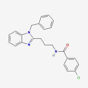 molecular formula C24H22ClN3O B11418739 N-[3-(1-benzyl-1H-benzimidazol-2-yl)propyl]-4-chlorobenzamide 
