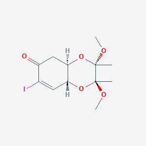 molecular formula C₁₂H₁₇IO₅ B1141881 (2S,3S,4aR,8aR)-2,3,4a,8a-Tetrahydro-7-iodo-2,3-dimethoxy-2,3-dimethyl-1,4-benzodioxin-6(5H)-one CAS No. 334700-48-0