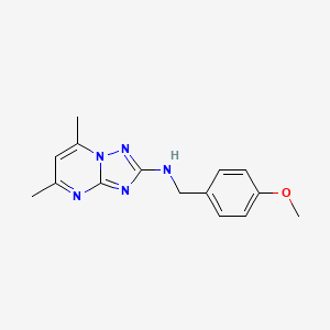 molecular formula C15H17N5O B11419000 N-[(4-methoxyphenyl)methyl]-5,7-dimethyl-[1,2,4]triazolo[1,5-a]pyrimidin-2-amine 