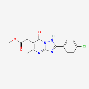 molecular formula C15H13ClN4O3 B11419013 Methyl [2-(4-chlorophenyl)-5-methyl-7-oxo-4,7-dihydro[1,2,4]triazolo[1,5-a]pyrimidin-6-yl]acetate 