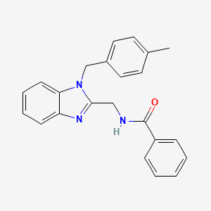 molecular formula C23H21N3O B11419035 N-{[1-(4-methylbenzyl)-1H-benzimidazol-2-yl]methyl}benzamide 