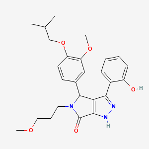 molecular formula C26H31N3O5 B11419060 3-(2-hydroxyphenyl)-4-[3-methoxy-4-(2-methylpropoxy)phenyl]-5-(3-methoxypropyl)-4,5-dihydropyrrolo[3,4-c]pyrazol-6(1H)-one 