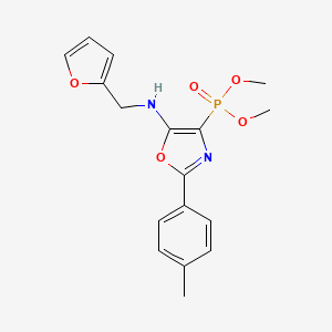 molecular formula C17H19N2O5P B11419088 Dimethyl (5-{[(furan-2-YL)methyl]amino}-2-(4-methylphenyl)-1,3-oxazol-4-YL)phosphonate 