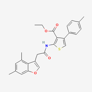 molecular formula C26H25NO4S B11419102 Ethyl 2-{[(4,6-dimethyl-1-benzofuran-3-yl)acetyl]amino}-4-(4-methylphenyl)thiophene-3-carboxylate 