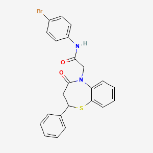 molecular formula C23H19BrN2O2S B11419135 N-(4-bromophenyl)-2-(4-oxo-2-phenyl-3,4-dihydrobenzo[b][1,4]thiazepin-5(2H)-yl)acetamide 
