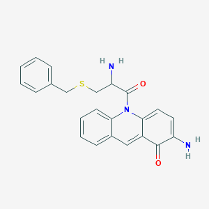 molecular formula C23H21N3O2S B1141917 2-Amino-10-(2-amino-3-benzylsulfanylpropanoyl)acridin-1-one CAS No. 124656-61-7