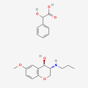 molecular formula C21H27NO6 B1141927 (-)-(3R,4R)-3-(Propylamino)-6-methoxy-1-benzopyran-4-OL mandelate salt CAS No. 123671-95-4