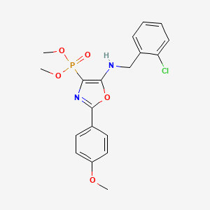 molecular formula C19H20ClN2O5P B11419278 Dimethyl {5-[(2-chlorobenzyl)amino]-2-(4-methoxyphenyl)-1,3-oxazol-4-yl}phosphonate 