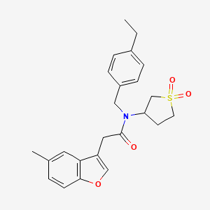 molecular formula C24H27NO4S B11419346 N-(1,1-dioxidotetrahydrothiophen-3-yl)-N-(4-ethylbenzyl)-2-(5-methyl-1-benzofuran-3-yl)acetamide 