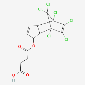 molecular formula C₁₄H₁₀Cl₆O₄ B1141935 1-Hydroxychlorodiene Hemisuccinate CAS No. 144095-27-2