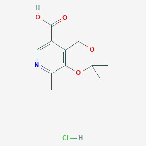 molecular formula C₁₁H₁₃NO₄ B1141946 2,2,8-Trimethyl-4H-[1,3]dioxino[4,5-c]pyridine-5-carboxylic acid hydrochloride CAS No. 82896-36-4