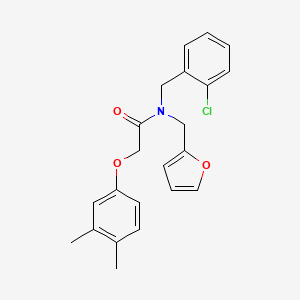 molecular formula C22H22ClNO3 B11419491 N-(2-chlorobenzyl)-2-(3,4-dimethylphenoxy)-N-(furan-2-ylmethyl)acetamide 