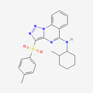 molecular formula C23H25N5O2S B11419498 N-(2-methylcyclohexyl)-3-[(4-methylphenyl)sulfonyl][1,2,3]triazolo[1,5-a]quinazolin-5-amine 