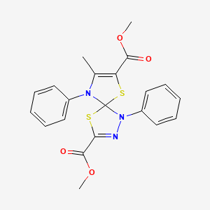 molecular formula C21H19N3O4S2 B11419598 Dimethyl 8-methyl-1,9-diphenyl-4,6-dithia-1,2,9-triazaspiro[4.4]nona-2,7-diene-3,7-dicarboxylate 