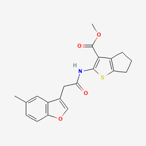 molecular formula C20H19NO4S B11419609 methyl 2-{[(5-methyl-1-benzofuran-3-yl)acetyl]amino}-5,6-dihydro-4H-cyclopenta[b]thiophene-3-carboxylate 