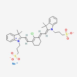 B1141965 sodium;3-[(2E)-2-[(2E)-2-[2-chloro-3-[(E)-2-[3,3-dimethyl-1-(3-sulfonatopropyl)indol-1-ium-2-yl]ethenyl]cyclohex-2-en-1-ylidene]ethylidene]-3,3-dimethylindol-1-yl]propane-1-sulfonate CAS No. 115970-63-3