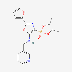 molecular formula C17H20N3O5P B11419667 Diethyl [2-(furan-2-YL)-5-{[(pyridin-3-YL)methyl]amino}-1,3-oxazol-4-YL]phosphonate 