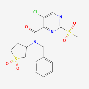 molecular formula C17H18ClN3O5S2 B11419679 N-benzyl-5-chloro-N-(1,1-dioxidotetrahydrothiophen-3-yl)-2-(methylsulfonyl)pyrimidine-4-carboxamide 