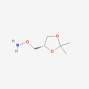 molecular formula C6H16ClNO3 B1141968 (S)-O-((2,2-dimethyl-1,3-dioxolan-4-yl)methyl)hydroxylamine CAS No. 120564-14-9