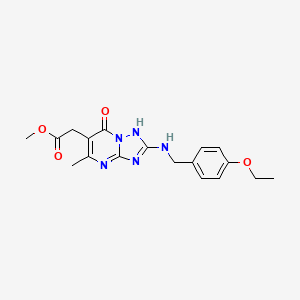 molecular formula C18H21N5O4 B11419695 Methyl 2-[[(4-ethoxyphenyl)methyl]amino]-1,7-dihydro-5-methyl-7-oxo[1,2,4]triazolo[1,5-a]pyrimidine-6-acetate CAS No. 876716-36-8