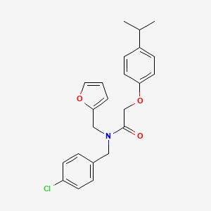 molecular formula C23H24ClNO3 B11419806 N-(4-chlorobenzyl)-N-(furan-2-ylmethyl)-2-[4-(propan-2-yl)phenoxy]acetamide 