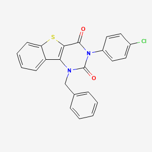 molecular formula C23H15ClN2O2S B11419843 1-benzyl-3-(4-chlorophenyl)[1]benzothieno[3,2-d]pyrimidine-2,4(1H,3H)-dione 