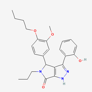 molecular formula C25H29N3O4 B11419899 4-(4-butoxy-3-methoxyphenyl)-3-(2-hydroxyphenyl)-5-propyl-4,5-dihydropyrrolo[3,4-c]pyrazol-6(1H)-one 