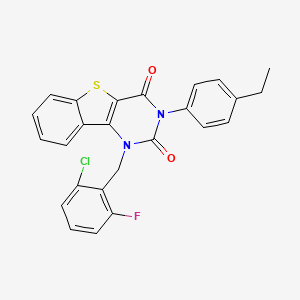 molecular formula C25H18ClFN2O2S B11419911 1-(2-chloro-6-fluorobenzyl)-3-(4-ethylphenyl)[1]benzothieno[3,2-d]pyrimidine-2,4(1H,3H)-dione 