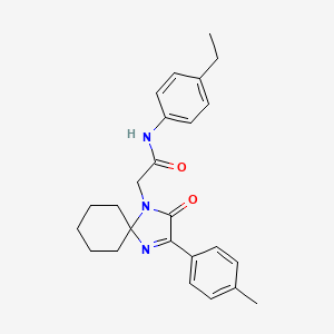 molecular formula C25H29N3O2 B11419926 N-(4-ethylphenyl)-2-[3-(4-methylphenyl)-2-oxo-1,4-diazaspiro[4.5]dec-3-en-1-yl]acetamide 