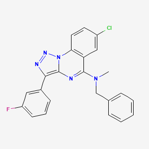 molecular formula C23H17ClFN5 B11420021 N-benzyl-7-chloro-3-(3-fluorophenyl)-N-methyl[1,2,3]triazolo[1,5-a]quinazolin-5-amine 