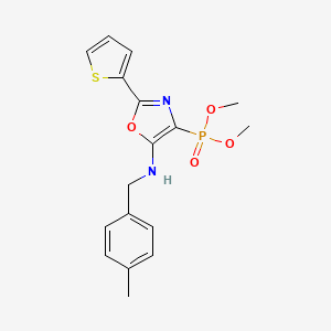 molecular formula C17H19N2O4PS B11420045 Dimethyl (5-{[(4-methylphenyl)methyl]amino}-2-(thiophen-2-YL)-1,3-oxazol-4-YL)phosphonate 