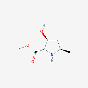 molecular formula C7H13NO3 B1142006 (2S,3S,5R)-Methyl 3-hydroxy-5-methylpyrrolidine-2-carboxylate CAS No. 114718-40-0