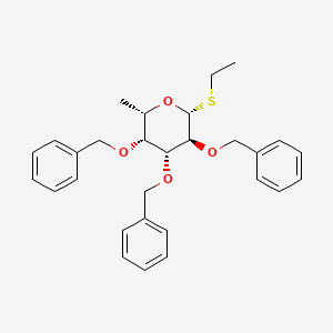 B1142014 (2R,3S,4R,5R,6S)-3,4,5-Tris(benzyloxy)-2-(ethylthio)-6-methyltetrahydro-2H-pyran CAS No. 116391-11-8