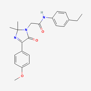 molecular formula C22H25N3O3 B11420170 N-(4-ethylphenyl)-2-[4-(4-methoxyphenyl)-2,2-dimethyl-5-oxo-2,5-dihydro-1H-imidazol-1-yl]acetamide 