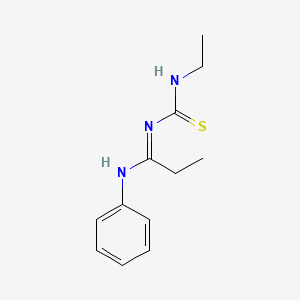 molecular formula C₁₂H₁₇N₃S B1142018 N-(Ethylcarbamothioyl)-N'-phenylpropionimidamide CAS No. 263137-35-5