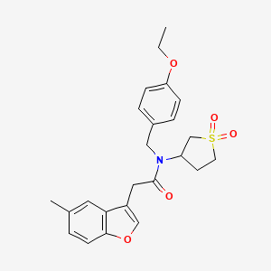 molecular formula C24H27NO5S B11420205 N-(1,1-dioxidotetrahydrothiophen-3-yl)-N-(4-ethoxybenzyl)-2-(5-methyl-1-benzofuran-3-yl)acetamide 
