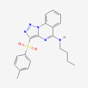 molecular formula C20H21N5O2S B11420215 N-Butyl-3-(4-methylbenzenesulfonyl)-[1,2,3]triazolo[1,5-A]quinazolin-5-amine 