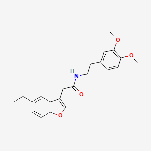 molecular formula C22H25NO4 B11420251 N-[2-(3,4-dimethoxyphenyl)ethyl]-2-(5-ethyl-1-benzofuran-3-yl)acetamide 