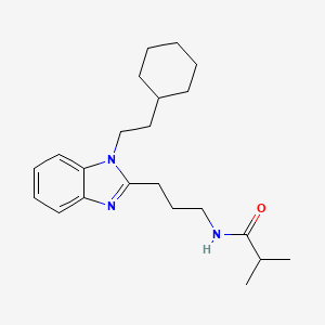 molecular formula C22H33N3O B11420258 N-{3-[1-(2-cyclohexylethyl)-1H-benzimidazol-2-yl]propyl}-2-methylpropanamide 