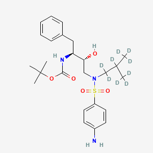 molecular formula C25H37N3O5S B1142029 tert-butyl N-[(2S,3R)-4-[(4-aminophenyl)sulfonyl-[1,1,2,3,3,3-hexadeuterio-2-(trideuteriomethyl)propyl]amino]-3-hydroxy-1-phenylbutan-2-yl]carbamate CAS No. 1146967-63-6