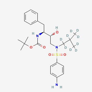 molecular formula C25H37N3O5S B1142029 [(1S,2R)-1-Benzyl-2-hydroxy-3-[isobutyl-[(4-aminophenyl)sulfonyl]amino]propyl]carbamic Acid tert-But CAS No. 1146967-63-6