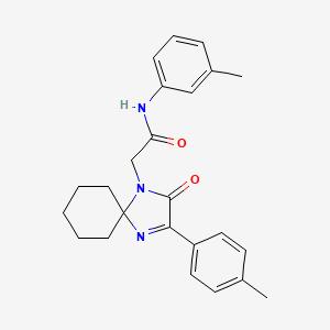 molecular formula C24H27N3O2 B11420290 N-(3-methylphenyl)-2-[3-(4-methylphenyl)-2-oxo-1,4-diazaspiro[4.5]dec-3-en-1-yl]acetamide 