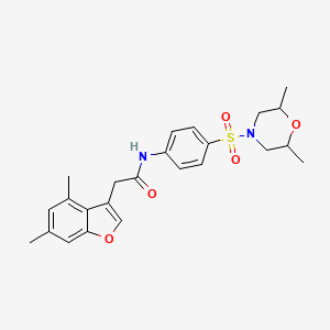 molecular formula C24H28N2O5S B11420318 2-(4,6-dimethyl-1-benzofuran-3-yl)-N-{4-[(2,6-dimethylmorpholin-4-yl)sulfonyl]phenyl}acetamide 
