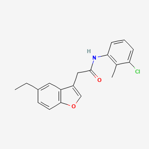molecular formula C19H18ClNO2 B11420336 N-(3-chloro-2-methylphenyl)-2-(5-ethyl-1-benzofuran-3-yl)acetamide 