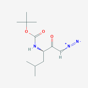 molecular formula C12H21N3O3 B1142041 N-alpha-t-Butyloxycarbonyl-L-leucinyl-diazomethane, (S)-3-Boc-amino-1-diazo-5-methyl-2-hexanone CAS No. 116300-00-6