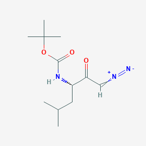 molecular formula C12H21N3O3 B1142041 (3S)-3-[(tert-Butoxycarbonyl)amino]-1-diazonio-5-methylhex-1-en-2-olate CAS No. 116300-00-6
