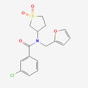 molecular formula C16H16ClNO4S B11420453 3-chloro-N-(1,1-dioxidotetrahydrothiophen-3-yl)-N-(furan-2-ylmethyl)benzamide 