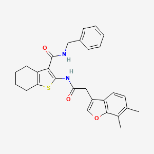 molecular formula C28H28N2O3S B11420476 N-benzyl-2-{[(6,7-dimethyl-1-benzofuran-3-yl)acetyl]amino}-4,5,6,7-tetrahydro-1-benzothiophene-3-carboxamide 